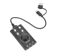 VBESTLIFE USB Sound Card, External Stereo Sound Card with Volume Control, USB to 3.5mm Jack Audio Adapter for PC, Laptop, Desktop, Headset, and More