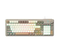 VBESTLIFE USB Wired Keyboard, 3 Color Scheme Stylish Keyboard with Customizable Knob & RGB Blacklit, for PC Laptop Gaming