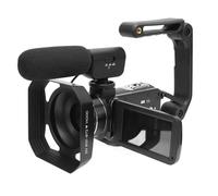 VBESTLIFE Video Camera Camcorder, 4K Camcorder 56MP 18X Digital Video Camera, 3in Rotation Screen Video Recorder Vlogging Camera with Stabilizer, Mic, Fill Light, Lens Hood