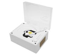 VBESTLIFE Vintage Desktop CD Player with Speakers, Portable Rechargeable Retro Suitcase CD Player for Home, Bluetooth 5.0, USB Flash, AUX (White Wood Grain Color)