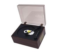 VBESTLIFE Vintage Desktop CD Player with Speakers, Portable Rechargeable Retro Suitcase CD Player for Home, Bluetooth 5.0, USB Flash, AUX (Walnut Color)