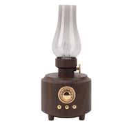 VBESTLIFE Vintage Table Lamp Speaker, Old Oil Lamp Shape Bluetooth 5.0 Speaker, Support USB, Memory Card, AUX Input, 1200mAh Lithium Battery, for Home Dorm (Wood Grain)