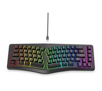 VBESTLIFE Wired Ergonomic Keyboard, 69Keys Split Keyboard, Vibrant RGB Backlit, Plug and Play, USB C Corded, for Home Office Gaming (Black)