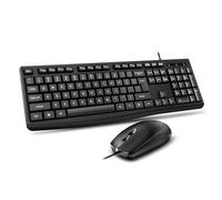 VBESTLIFE Wired Keyboard and Mouse Combo, Full Size Ergonomic Keyboard & Optical Wired Mouse Compatible with PC, Laptop (Black)
