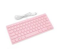 VBESTLIFE Wired Keyboard, Quiet 78 Keys Computer USB Keyboard with Anti Slip Foot Pads, for Gaming Working Typing, Roseate (German Version)