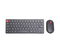 VBESTLIFE Wireless Keyboard Mouse Combo, 64Keys Retro Keycaps Keyboard with Wireless Mouse for Computer PC Desktop Laptop (Black)