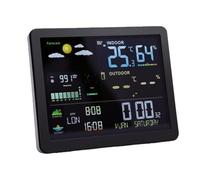 VBESTLIFE Wireless Weather Clock with Color Display, Thermometer Hygrometer