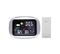 VBESTLIFE Wireless Weather Station, Color Display Digital Thermometer Hygrometer with Clock, for Indoor Outdoor Room Home Office Greenhouse