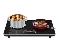 VBGK Double Induction Hob,220V 3520W 2 Ring Induction Hob with Knob Control,9 Power Levels, Kids Lock & Timer,LED Touch Control,Overheat Protection