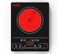 VBGK Portable Ceramic Hob 2000W, Single Electric Hob with LED Touch Screen, 8 Power Levels, Safety Lock &Timer,Overheat Protection,220V Hot Plates for Cooking
