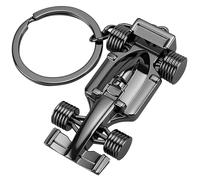 VBGURR 3D Racing Model Metal Keychain,Silver F1 Car Keyring for Men, Women, Boys & Racing Fans, Creative & Sturdy Formula 1 Gift for Christmas, Birthday, Fathers Day (Black)