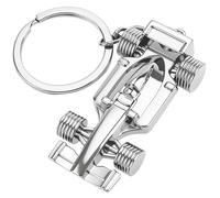 VBGURR 3D Racing Model Metal Keychain,Silver F1 Car Keyring for Men, Women, Boys & Racing Fans, Creative & Sturdy Formula 1 Gift for Christmas, Birthday, Fathers Day (Sliver)