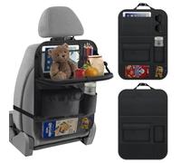 VBGURR Car Organiser Car Seat Organiser Kids,Back Seat Organisers with Foldable Tray,Car Seat Storage with Touchable Tablet Pocket,Backseat Kick Protector fits Most Cars,Kids Toys Food Storage