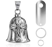 VBGURR Guardian Bell for Motorbikes, Guardian Angel Bell Hanger Motorbike Bells with Keychain Ring Motorcycle Accessories for Women Man (Cross)