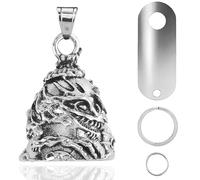 VBGURR Guardian Bell for Motorbikes, Guardian Angel Bell Hanger Motorbike Bells with Keychain Ring Motorcycle Accessories for Women Man (Skull Dragon)