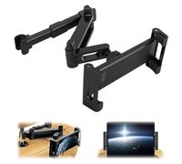 VBGURR iPad Holder for Back Seat,Adjustable 360° Rotating Car Headrest Tablet Mount with Foldable Extension Arm Compatible with iPad Pro, Air, Mini, 4.7-11" Devices,Road Travel Essentials (Black)