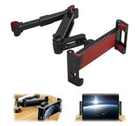 VBGURR iPad Holder for Back Seat,Adjustable 360° Rotating Car Headrest Tablet Mount with Foldable Extension Arm Compatible with iPad Pro, Air, Mini, 4.7-11" Devices,Road Travel Essentials (BlackRed)