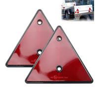 VBGURR Red Rear Reflectors,2Pcs Trailer Reflector Triangles,High-Reflective Warning Triangles,Reflective Trailer Cat's Eye Reflector for Caravan Gate Posts Driveway Posts Tractor Truck Boat Walls