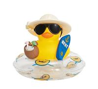 VBGURR Rubber Duck Car Ornaments,Summer Beachy Vacation Ducks with Surfing Board,Novelty Rubber Ducks Car Dashboard Decorations,Beach Surfing Rubber Duck Gifts for Beach/Lifestyle Enthusiasts (Beige)