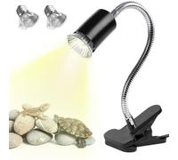 VBGURR Tortoise Heat Lamp, Reptile UVA UVB Basking Spotlight with Clamp
