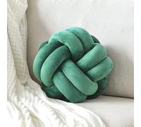 VBGYA Knot Pillow Ball, Soft Decorative Throw Pillows Cushion, 11 Inch Round Plush Knotted Pillows Dark Green Pillow, Modern Home Throw Knot Decorative Cushion for Bedroom, Sofa, Couch