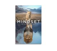 VBHEJRNE Mindset Is Everything Lion Inspirational Art Poster Poster Decorative Painting Canvas Wall Posters And Art Picture Print Modern Family Bedroom Decor Posters 08x12inch(20x30cm)