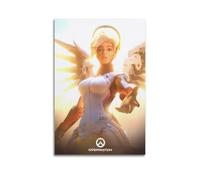 VBHEJRNE Overwatch Video Game Character Mercy Poster Poster Decorative Painting Canvas Wall Posters And Art Picture Print Modern Family Bedroom Decor Posters 08x12inch(20x30cm)