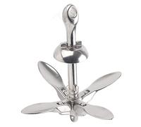 VBLKUYDPR 0.7KG Stainless Steel Boat Folding Grapnel, Marine Yacht Docking Hardware, Heavy Duty 316 Grade Folding with Mirror Polish Finish for Small to Medium Boats