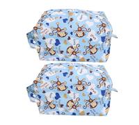 VBLKUYDPR 2 Pcs Cartoon Pattern 3D Diaper Storage Bag, Portable Diaper Bag with Zip Closure, Spacious Unfold Size 30x18x18CM for Home Outdoor Travel, Includes Convenient Carry Han (B25)