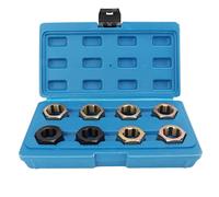 VBLKUYDPR 8pcs Axle Spindle Rethreading Tool Set, Carbon Steel Thread Repair Kit, Professional Vehicle Maintenance Tools with Blow Molded Box, Universal Axle Spindle Threading Set for Domest