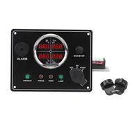 VBLKUYDPR Boat Gauges Panel Digital Display 4 in 1, Marine Instrument Panel, Fuel Level Water Temperature Voltage Oil Pressure Meter with Ignition Key, for Yachts Speedboats and Ships (Black)