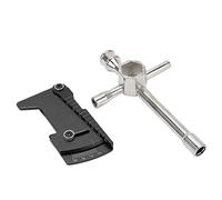 VBLKUYDPR Cross Wrenches Maintenance Big Sleeve Hex Tools, RC Car Adjustable Ruler Kit, High Performance Aluminum Alloy Sleeve with Ergonomic Design, 4WD Positioning Ruler Kit for RC Model C (Black)