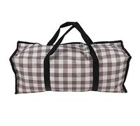 VBLKUYDPR Large Capacity Clear Zippered Storage Bags, Clothes Organizer, Foldable PVC Storage Bag for Hats Clothes Blankets with Comfortable Handle (Coffee Grid)