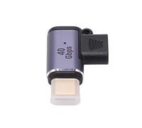 VBLKUYDPR Magnetic Type C to Type C Adapter, 40Gbps 100W USB C Adapter, L Shaped 90 Degree Magnetic USB C Adapter for 8K 120Hz 7680x4320 with Alloy Shell for Fast Charging and Data