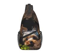 VBNTY A little Yorkshire terrier Sling Bag Backpack for Men Cross Chest Bag Crossbody Shoulder Bag Travel Hiking Daypack
