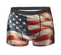 VBNTY Men's Underwear Stars and stripes Boxer Briefs Breathable Stretch Mens Boxer Moisture-Wicking Trunks for Men M Black