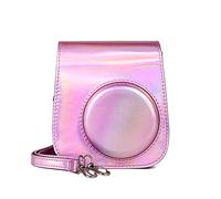 VBPBHFFNMW Camera Bag Glossy Color Protective Case Retro Leather Camera Bag Fit For Fuji Fit For Polaroid Mini 11 camera bag(B)