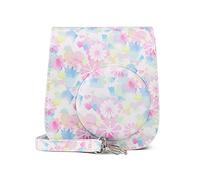 VBPBHFFNMW Camera Protective Cover Handbag Plant Flower Color Printing PU Leather Retro Bag Fit For Fuji Fit For Instax Fit For Polaroid Mini 11 8 9 Mini11 camera bag(B)