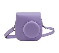 VBPBHFFNMW Classic Retro PU Leather Camera Strap Shoulder Bag Protective Cover Camera Protective Cover Fit For Polaroid Fit For Fujifilm Mini 8 8+ 9 camera bag(Light purple)
