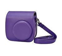 VBPBHFFNMW Classic Retro PU Leather Camera Strap Shoulder Bag Protective Cover Camera Protective Cover Fit For Polaroid Fit For Fujifilm Mini 8 8+ 9 camera bag(Dark purple)