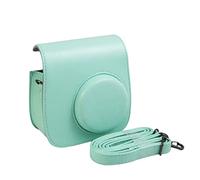 VBPBHFFNMW Classic Retro PU Leather Camera Strap Shoulder Bag Protective Cover Camera Protective Cover Fit For Polaroid Fit For Fujifilm Mini 8 8+ 9 camera bag(Ice blue)