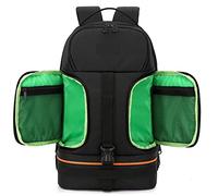 VBPBHFFNMW Video Waterproof Camera Shoulders Backpack W Reflector Stripe Fit 15.6 Inch Latptop Shockproof Soft Padded Tripod Case Photo Bag camera bag(Black with Green)