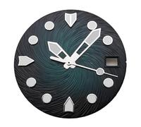 VBPCEFZTLK 28.5mm black blue green gray sterile watch dial hands fit NH35 movement Watch Face(Groen)