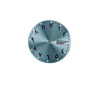 VBPCEFZTLK 28.5mm Watch Dial Ancient Arabic Numerals with Green Luminous Dual Calendar Window Faces Accessory for NH35 NH36 Movement Watch Face(Sky blue)