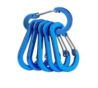 VBPCEFZTLK 6pcs Backpack Carabiner Outdoor Camping Hiking Aluminum Alloy D-ring Snap Clip Keychain Lock Buckle Hook Climbing Tools Household hooks(Blu)