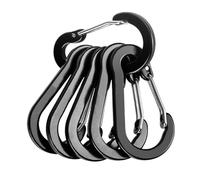 VBPCEFZTLK 6pcs Backpack Carabiner Outdoor Camping Hiking Aluminum Alloy D-ring Snap Clip Keychain Lock Buckle Hook Climbing Tools Household hooks(Black)