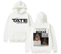 VBPOIYB Casual Oversized Hoodie Ta-te Singer Mcr-ae Album Hoodie Tour 2025 Men Women Hip Hop Street Sweatshirt (White,L)