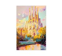 VBQHIR Barcelona Sagrada Familia Poster Canvas Poster Bedroom Decor Landscape Decor Gift 20x30inch(50x75cm)