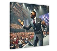 VBQHIR Black Priest Preaching Art Poster Canvas Poster Bedroom Decor Landscape Decor Gift 20x20inch(50x50cm)