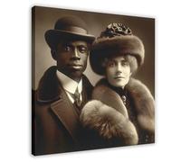 VBQHIR Elegant Vintage Couple Portrait Poster Canvas Poster Bedroom Decor Landscape Decor Gift 16x16inch(40x40cm)